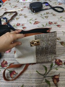 Unique Two-Tone Textured Crossbody Bag