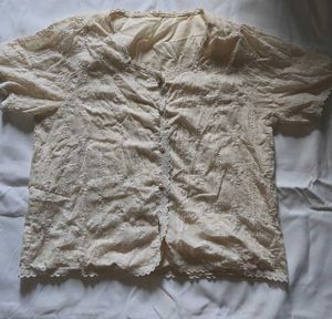 Cream Broderie Anglaise top