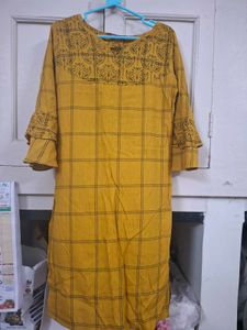 💥Mustard Yellow Printed Kurta