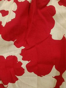 Red and White Floral Print Dress