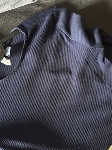 Navy Blue Long Sleeve Crop Top