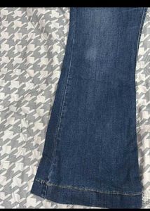 Flared Blue Denim Jeans