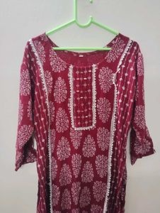 Maroon Printed Kurti✨