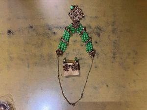 Green Beaded Jewelry Set