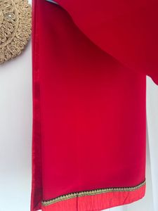PURE GEORGETTE RED SAREE with blouse