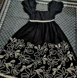 Elegant Black Embroidered Gown