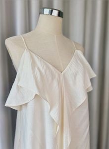 Elegant Beige Ruffled Maxi Dress