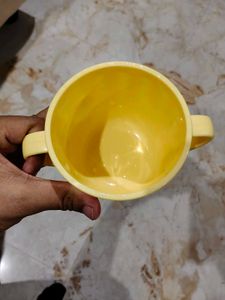 Yellow Sippy Cup with Lid and straw