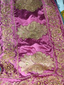Heavy Bridal Saree With Stone And Embiodery Work