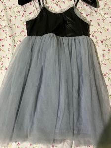 Chic Black &amp; Grey Tulle Dress