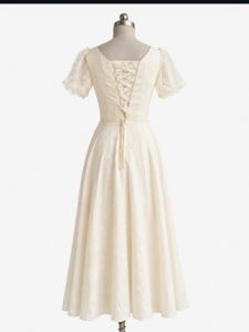 Cream Puff Sleeve Midi Dress