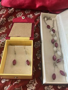 Beaded Necklace and Earring Set