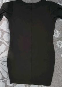 Classic dark olive green bodycon Long-Sleeve Dress