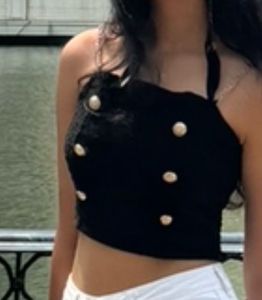 Chic Black Chain Strap Crop Top