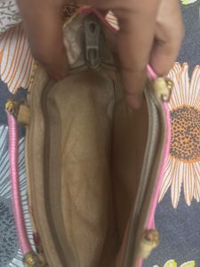 Pink Off-white Elegant Embroidered Clutch