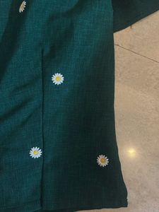 Cute embroidered green tunic