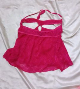 Hot Pink Lace Camisole &amp; Panty Set