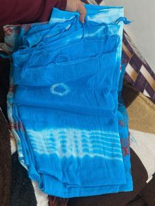 Blue Embroidered Dress Material