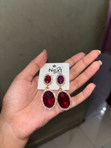 Stunning Red Gemstone Drop Earrings