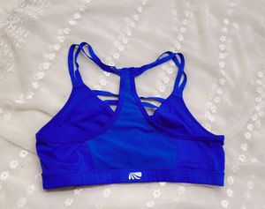 Blue Strappy Sports Bra