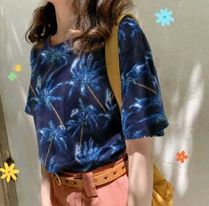 New with tag Navy Palm Tree Print T-Shirt