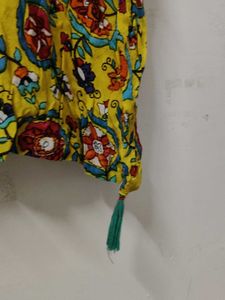 Yellow Floral Print Kurta