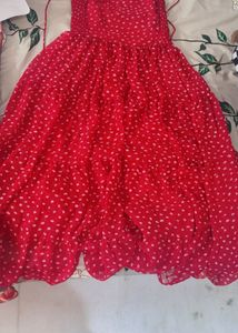 Red Polka Dot Maxi Suit with pants