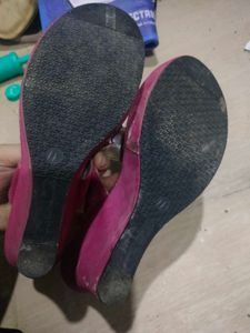 Embellished Fuchsia Flat Sandals