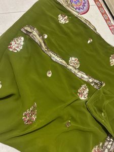 y2k Elegant sawan special Green Saree