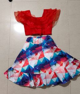 Frill Red Top &amp; Skirt Set