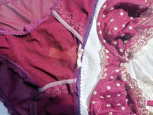 Burgundy Lace Bra &amp; Panty Set