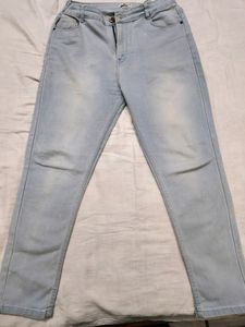 New Ice Blue Shade Trendy Straight Fit Jean Women