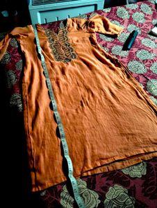 Traditional Orange Kurti with Palazzo Pants