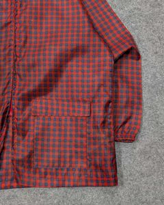 Korean Oversized Red Checkered Hooded Jacket