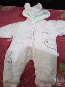 Baby Girl's Pink Striped Snowsuit