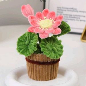 Pink Lotus Flower Pot Decor