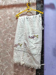 Shawl Elegant White Embroidered Dupatta