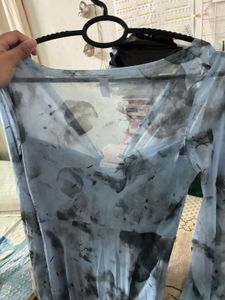 mesh blue party dress