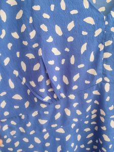 Blue &amp; White Printed knee length dress
