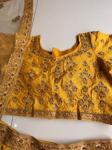 Stunning Yellow Embroidered Lehenga Choli Set