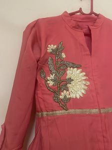Elegant Pink Embroidered Kurti Dress