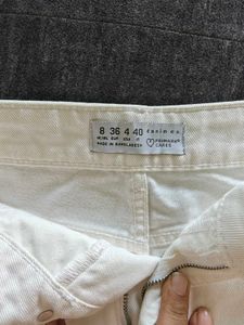 White Distressed Denim Shorts