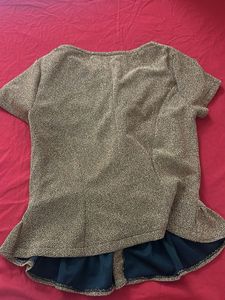 Sparkly Ruched Peplum Top