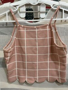 Shein Pink Grid Crop Top size S