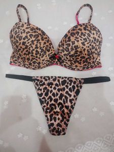 Leopard Print Bra &amp; Panty Set
