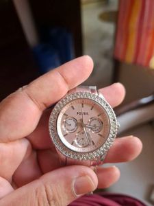 Fossil Women's Pink Dial Watch