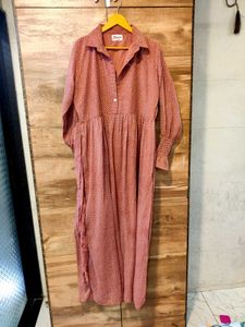Pink Dotted Maxi Dress