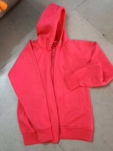 Vibrant Red Zip-Up Hoodie