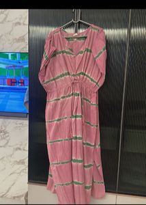 Pink &amp; Green Tie-Dye Maxi Dress