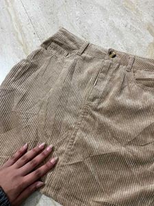 Tan Corduroy Mini Skirt